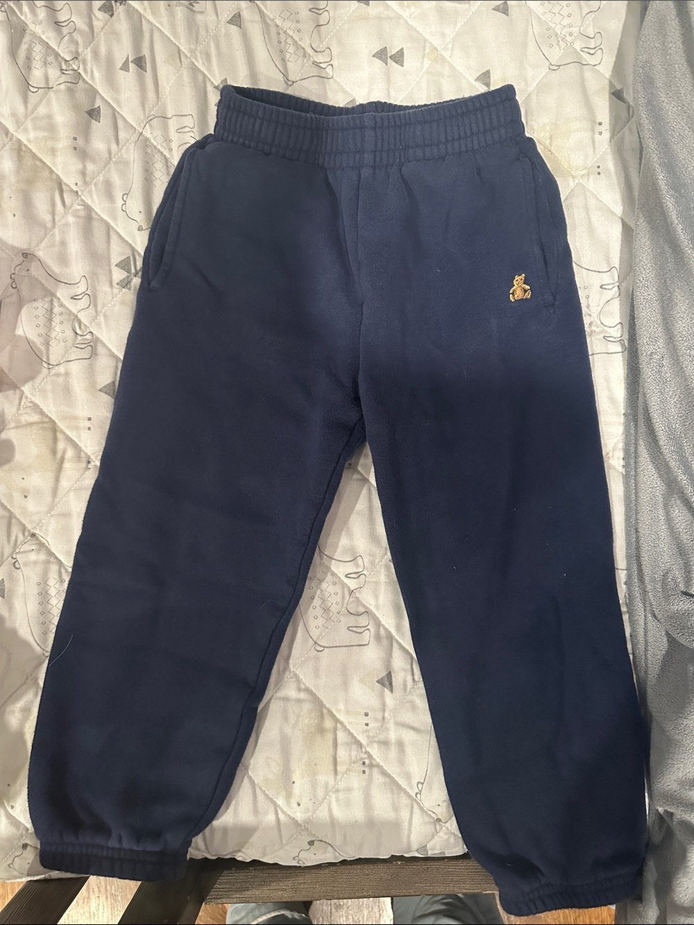 GAP Navy Sweat Joggers with Gold Bear Embroidery